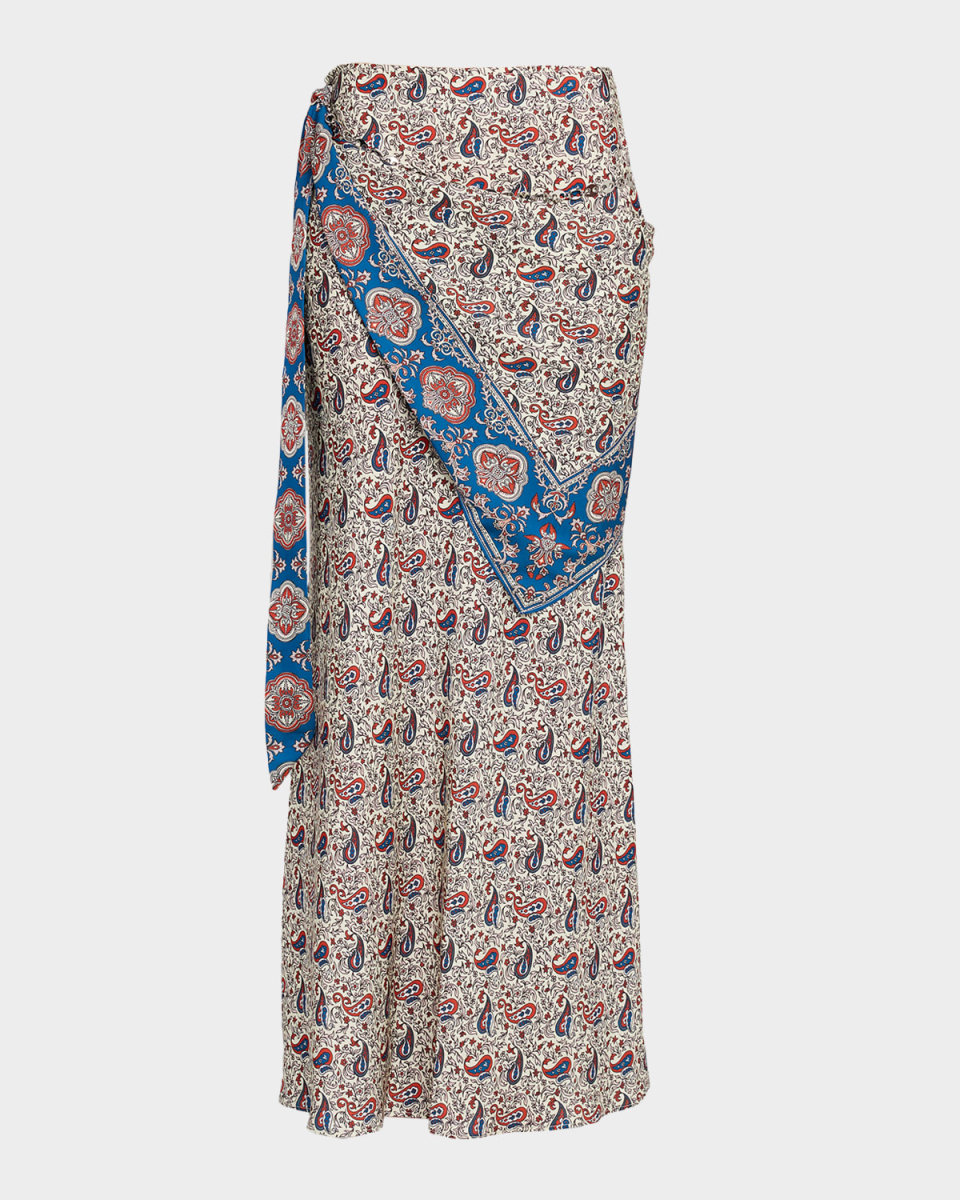 Paisley Scarf Wrap Maxi Skirt